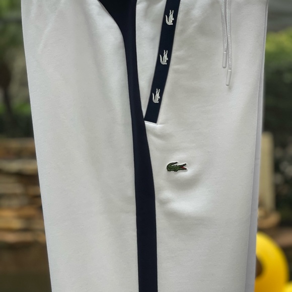 LACOSTE CONTRAST ACCENTS COTTON BLEND FLEECE TRACK PANTS (3XL) - Picture 2 of 6